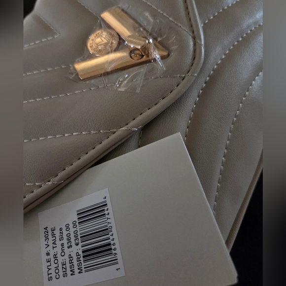 Valentino Orlandi Quilted Crossbody Bag with Coin Pouch – Taupe Nude – NWT - Picture 2 of 8